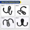 AD23-Double Prong Robe Hook With Screws, Dual Coat Hooks Wall Mounted Hanging Clothes For Bathroom Bedroom Door Wall