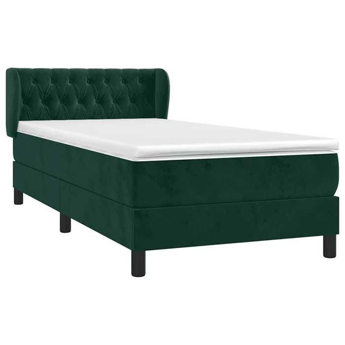 Maison Exclusive - Rete a doghe per letto con materasso Verde scuro 100x200 cm