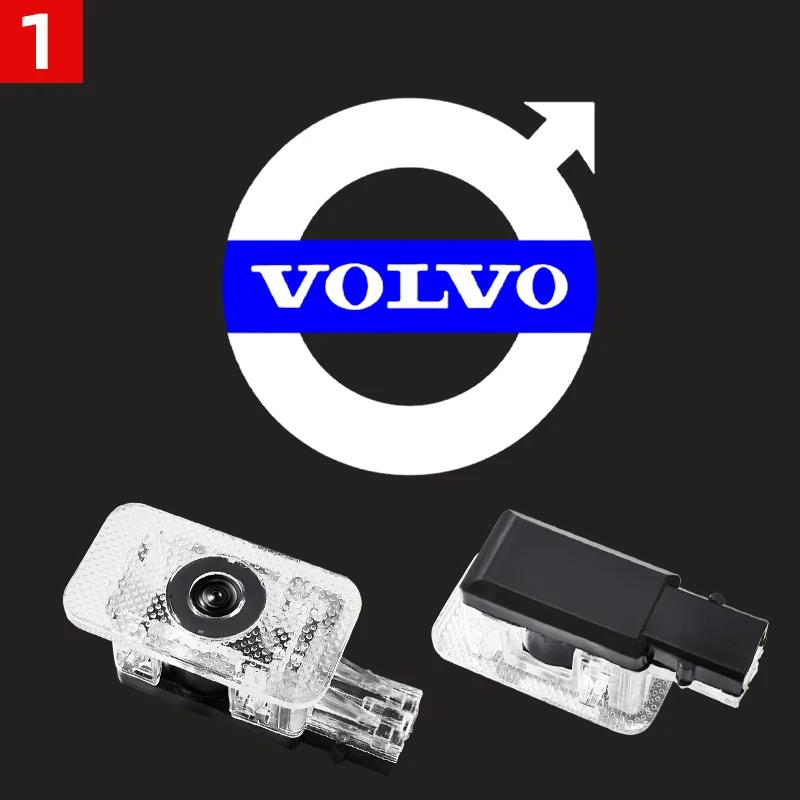 2Pcs Car LED Door Welcome Light For Volvo V40 V60 V90 XC40 XC60 XC90 S60 S90 Projector Logo Ghost Shadow Light Auto Accessories