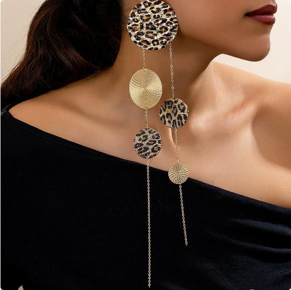Large And Small Round Long Tassel Stud Earrings, Retro, Exaggerated, Sexy Earrings.
