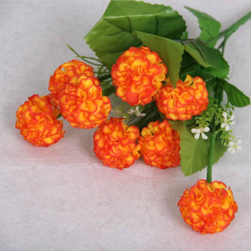 Silk Flowers 8 Heads Artificial Hydrangea Bouquet For Bridal Arrangements**