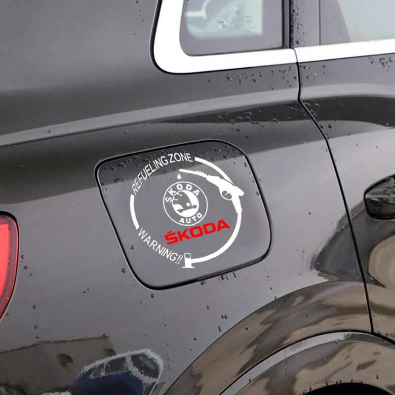 Vinylové reflexní samolepky s odznakem auta na víčko palivové nádrže, doplňky pro Škoda Octavia MK2 MK3 2 3 A7 Fabia Karoq Kodiaq Superb Rapid Kamiq