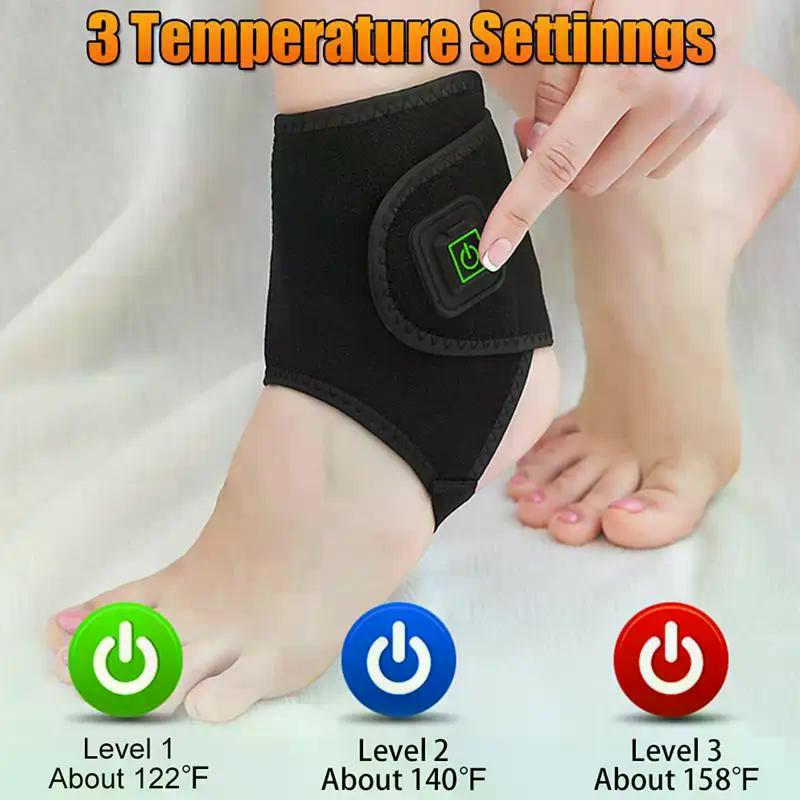 USB Powered Electric Foot Heated Wrap - 3 Temperature Control For Men And Women, Heated Protection Strap Foot Warmer