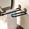 Space Saving Bathroom Towel Rack Rustproof Walnut Wood Towel Rack No Drilling Towel Rack  Apartment
