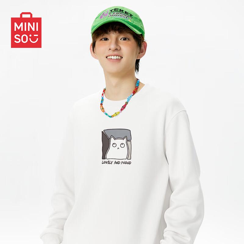 MINISO Men s Heavyweight Round Neck Pullover Sweatshirt 3XL