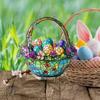 Easter Egg Basket Suncatchers Egg Basket Shape Acrylic Catcher With Metal Chain Multi-functional Egg Basket Garden Ornament For