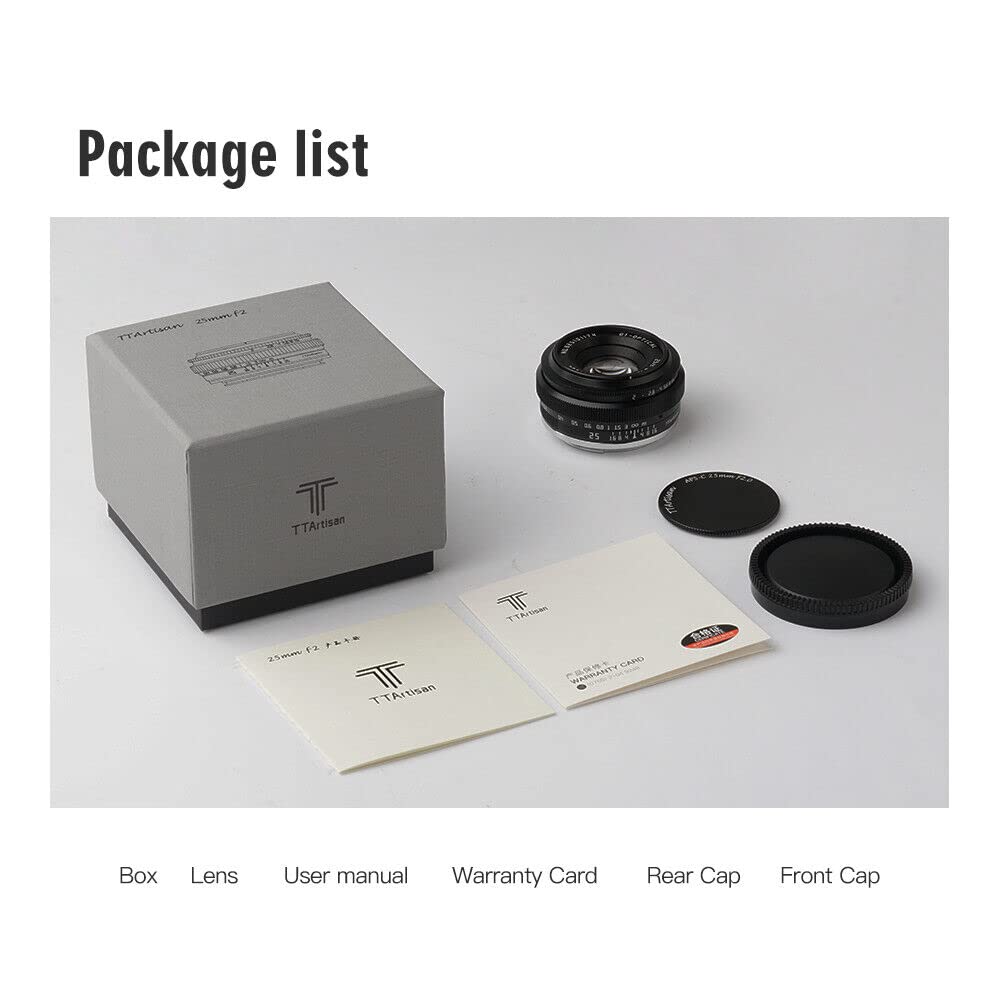 TTArtisan 25mm F2 Manual Compatible with Nikon Cameras Z30 Warranty Lens, Lens, APS-C, Z-mount Z50, ZFC, [2-Year Included]