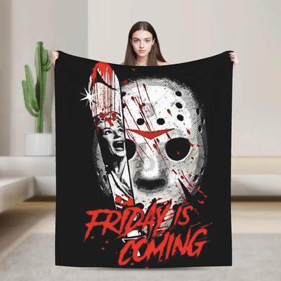 Viernes Jason Voorhees 13 Manta Calidad Cálida Suave Manta de Sofá Invierno Viaje Sala de Estar Tendencia Urbana Colcha