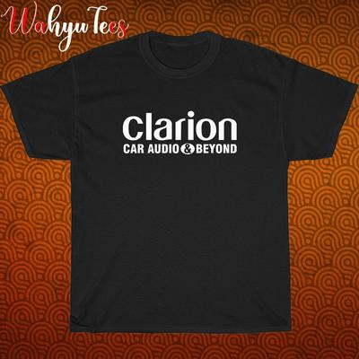 Neu!  Clarion Audio Systems Logo Schwarz Grau Marineblau Weiß Größe S-5XL Unisex T-Shirt