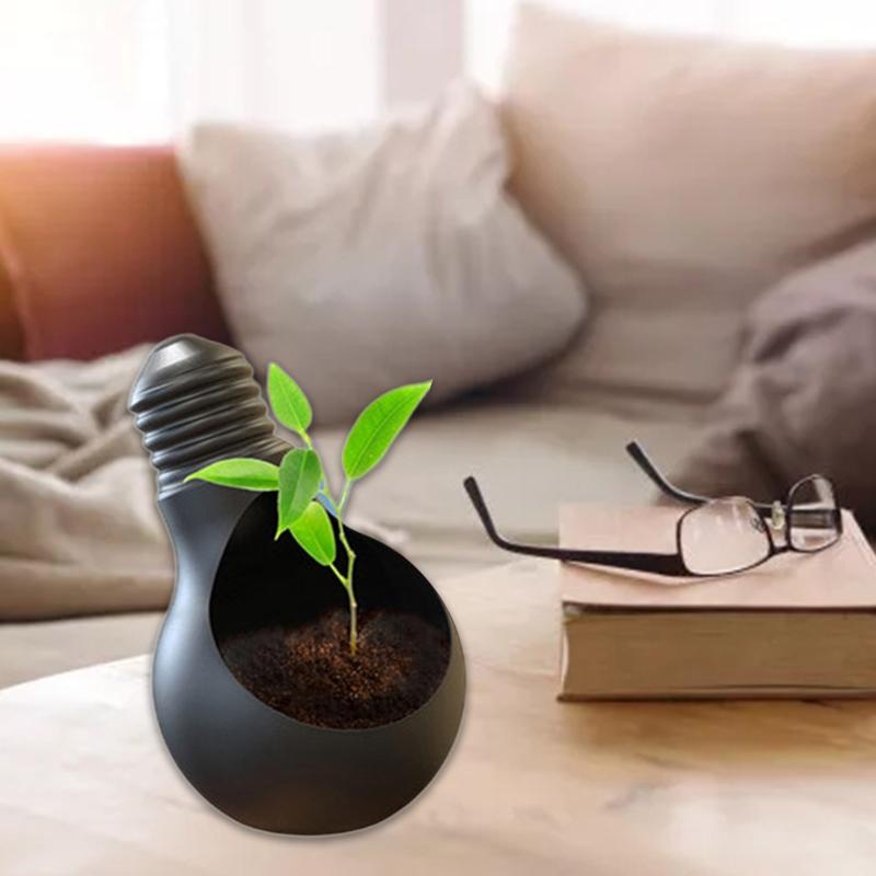 Lovely Cute Bulb Silicone Flower Pot Mold for Succulent Plants Pen Holder Mould Concrete Vase Holder Mold Novelty Gift