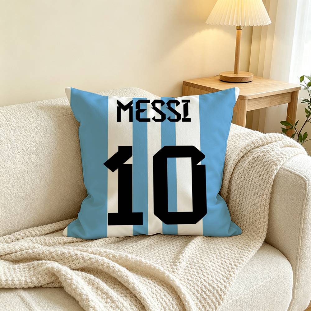football legend Messi Square Double-Sided printed Pillow Case Bedroom Bedside Pillow Sofa Cushion Cover