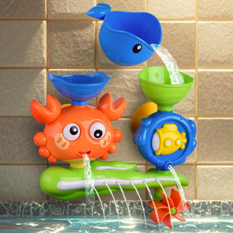 Baby Bath Toy Crab Wall Sunction Cup Track Water Games Children Bathroom Caterpilla Bath Shower Toy for Kids Birthday Gifts