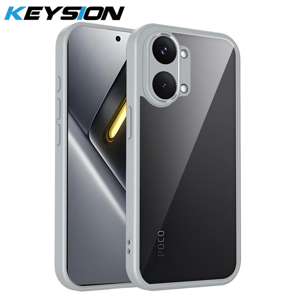 KEYSION Transparent Case for Xiaomi POCO X8 Pro Max Soft Silicone+PC HD Clear Simple Shockproof Phone Back Cover for POCO X8 Pro