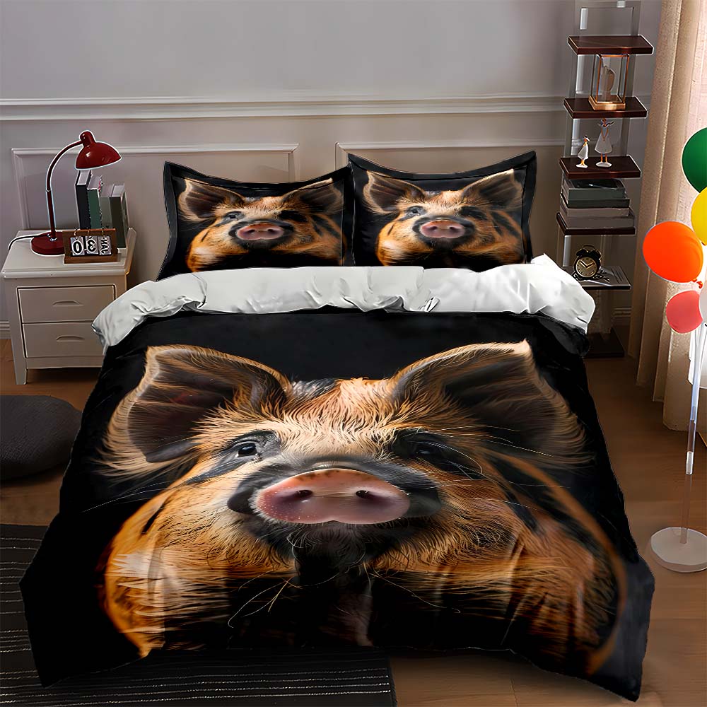 

Pig face print. Bedding Duvet cover sets Duvet covers Pillowcases gifts (1 * Duvet Cover 2 * Pillowcases, without duvet insert) 135x200cm