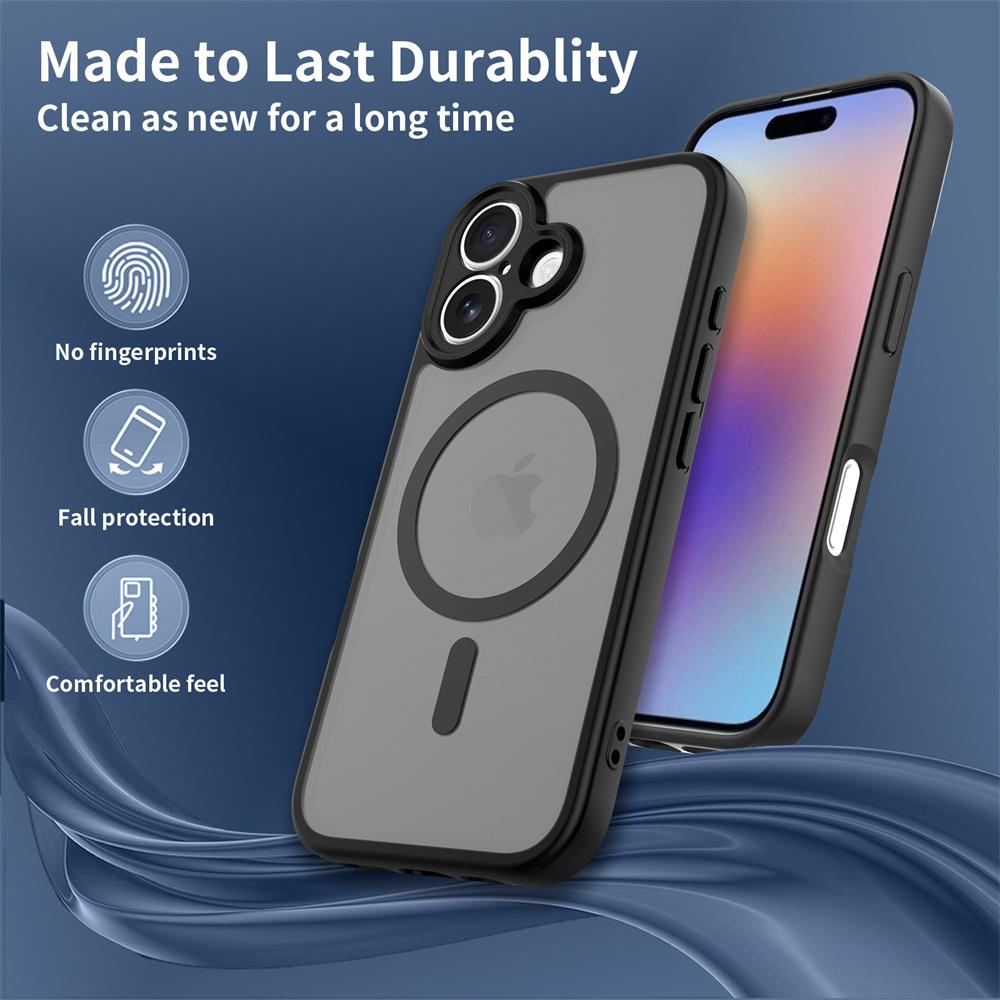 Luxus Matte Transparente Hülle Für iPhone 16 Pro Max Plus 15 14 13 12 mini 11 Magsafe Kabelloses Laden Stoßfeste Abdeckung
