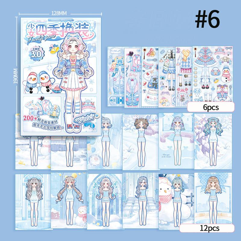 Dress Up Sticker Book Princess Makeup Stickers Girl Toy Clothing Matching Cartoon Handmade Diy Book Diary Decorative Gifts