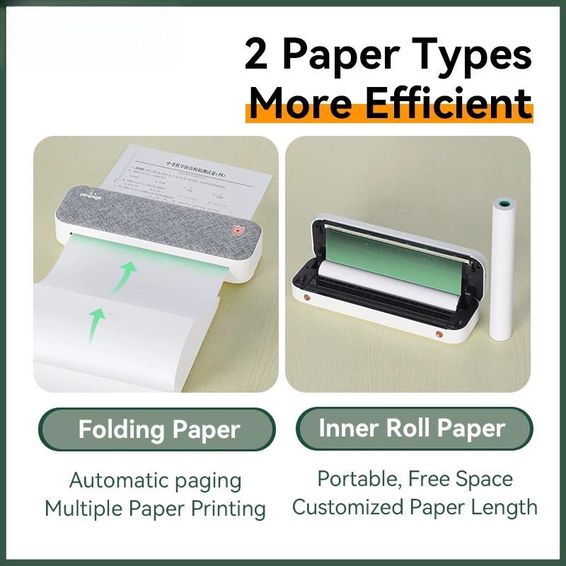 Mini Inkless Thermal Printer Portable A4 Paper Printer Wireless Bluetooth Connection Portable Mobile A4 Print Device