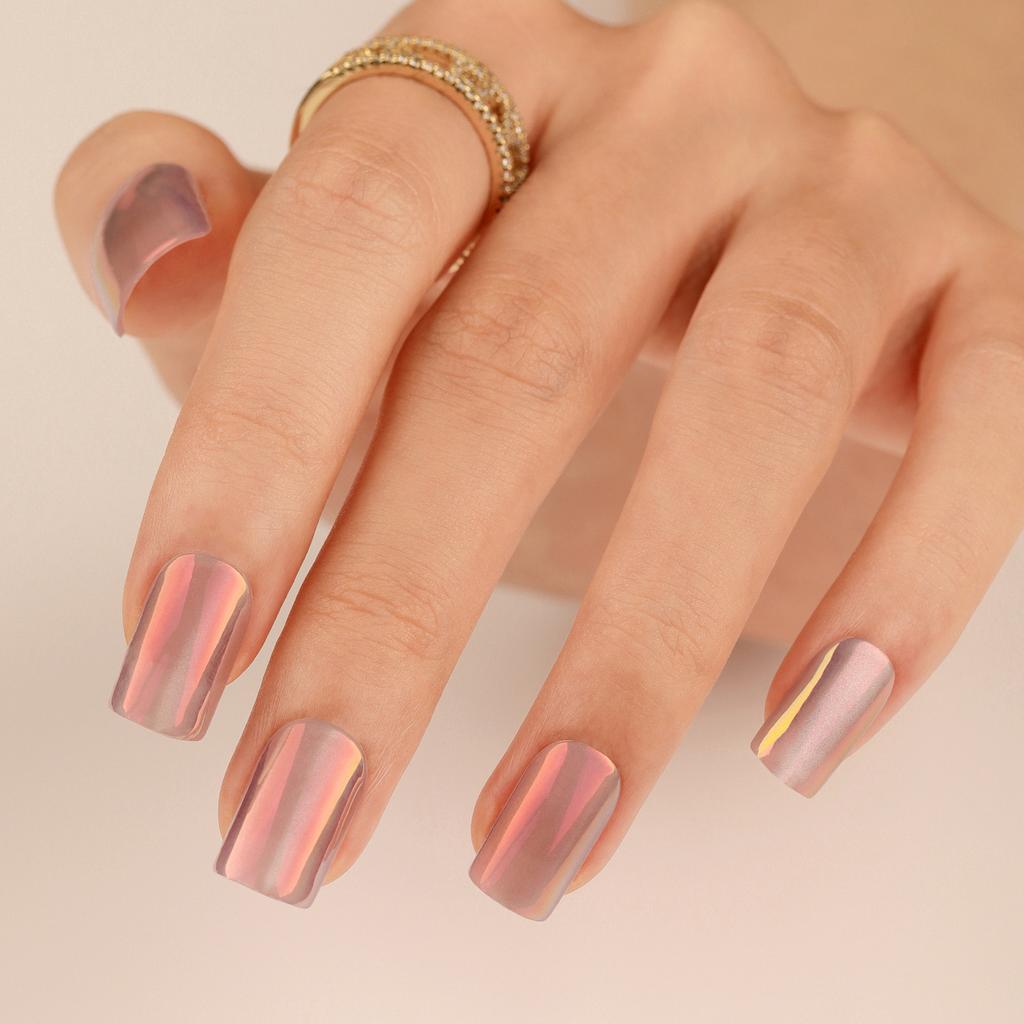 Short square Aurora cat eye wearing nail art cross hot selling fake nail nail patch fake nails