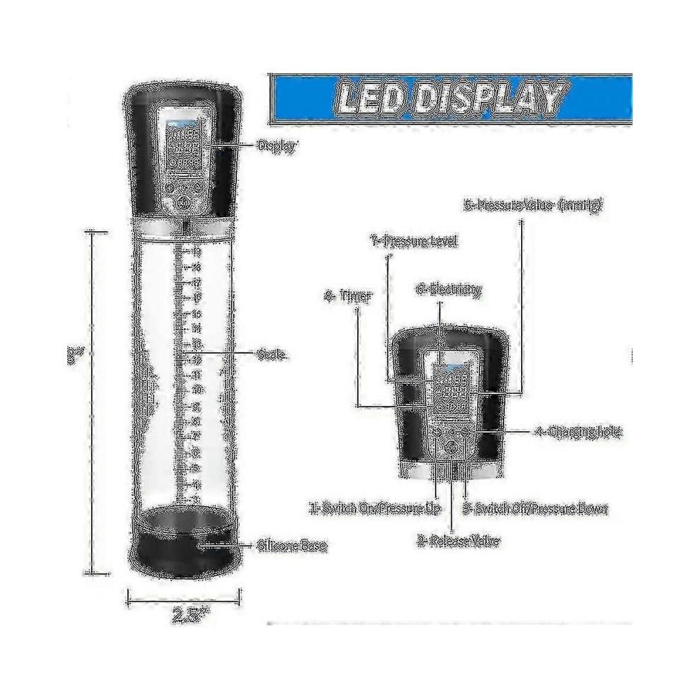Electric Massager Vacuum Pump with 4 Suction Intensities, Rechargeable Automatic High-vacuum Enlar