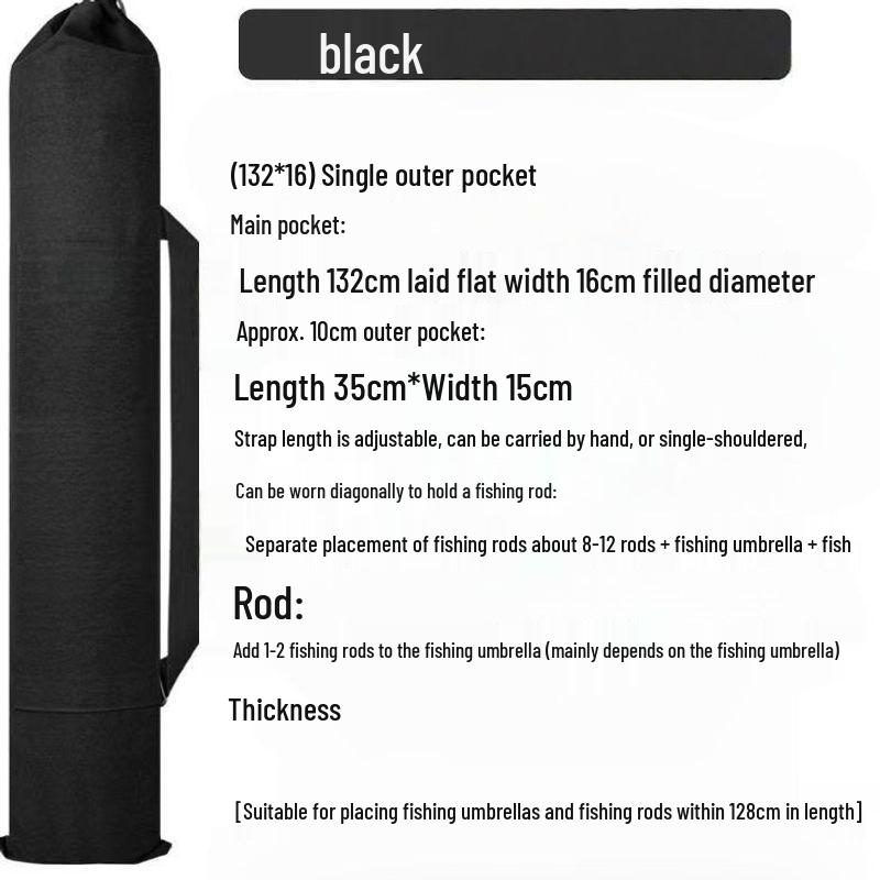 Lightweight Canvas Fishing Gear & Rod Storage Bag with Umbrella Holder