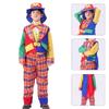 Zestaw Kostiumu Klauna dla Dzieci 5 Sztuk Zawiera Płaszcz Spodnie Buty Klauna Kapelusz Klauna Akcesoria do Kostiumu Klauna na Halloween Cosplay