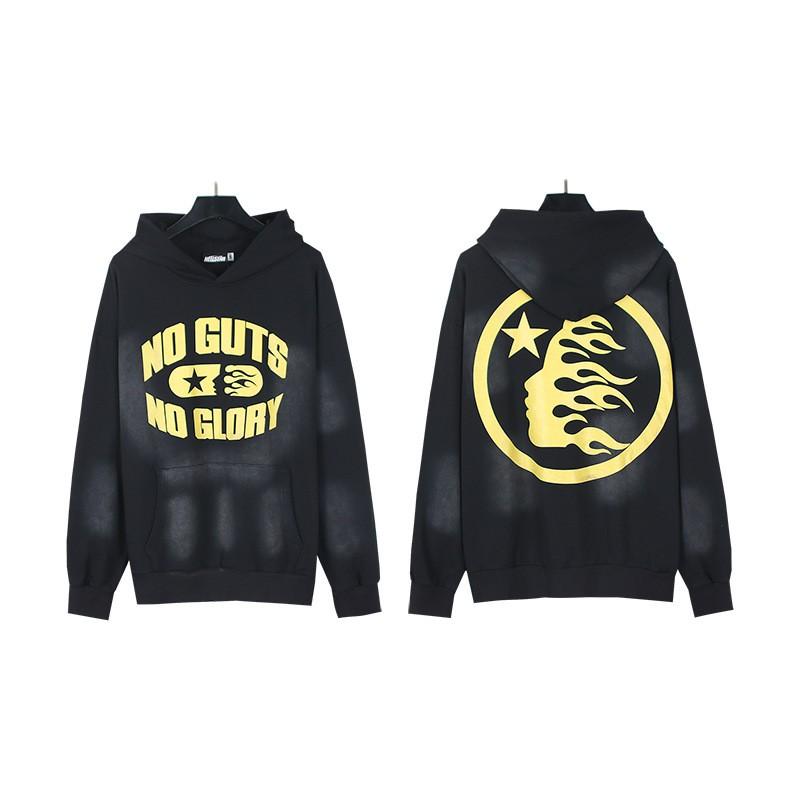 Mens Womens Oversized Hooded Sweatshirt Streetwear Vintage Washed Cotton Pullover Casual Long Sleeve