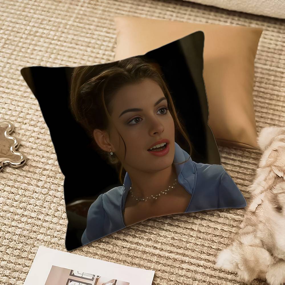 Actor A-Anne H-Hathaway Pillow Case Anti-dustmite Invisible zipper Sofa Bed
