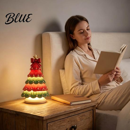 Exquisite Holiday Party Artificial Xmas Tabletop Decor Christmas Tree Ornament Lighted Resin LED Modern Living