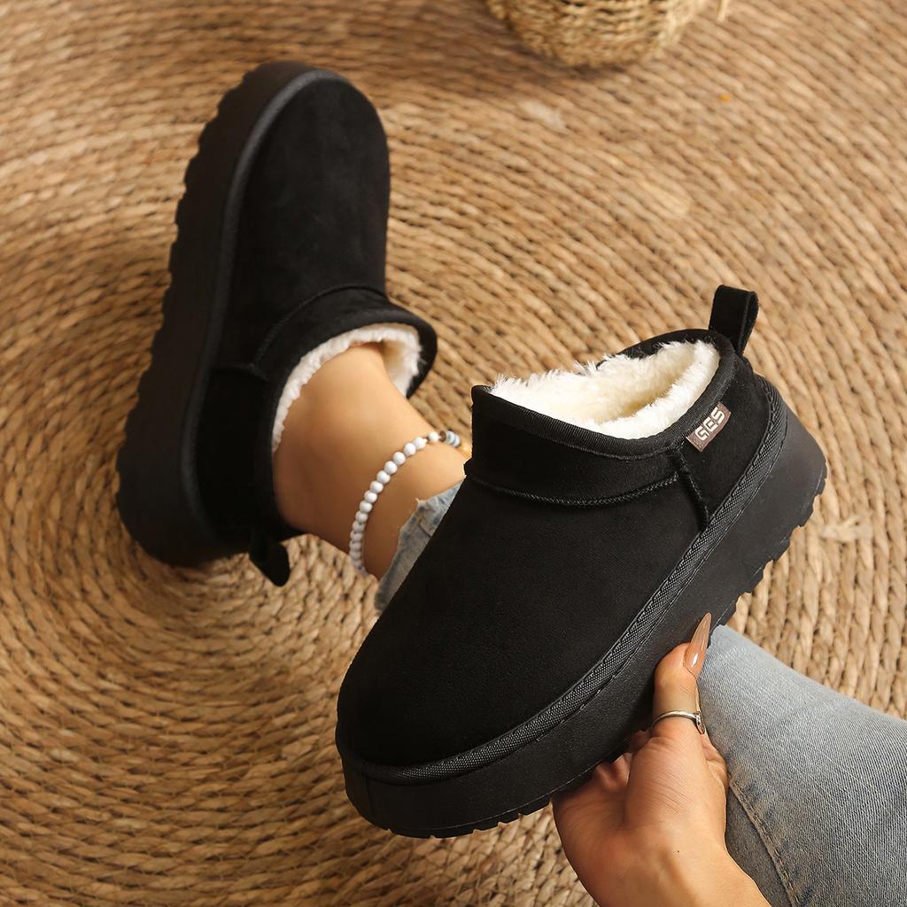 Women's Ankle Boots with Suede Upper and Short Plush Lining. Simple and Versatile Style. Suitable for Casual Wear Snow Boots.