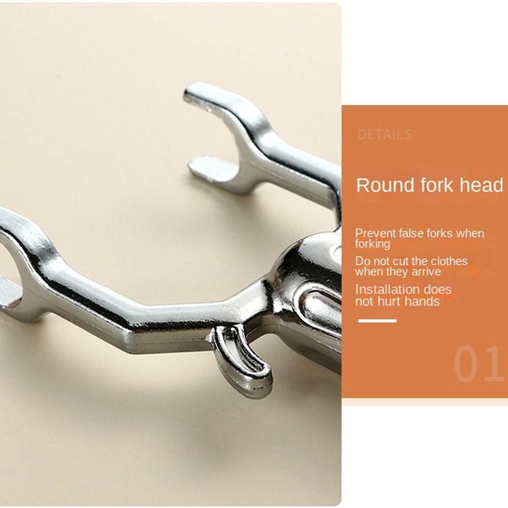 Aluminum Zinc Zinc Alloy Clothes Rod Joint U Shaped Clothes Rod Metal Head Clothes Fork Head  Placing Clothes