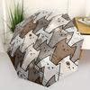 1pc Cat Pattern Automatic Open/close Folding Compact Umbrella, 8-Rib Sturdy Canopy, Lightweight Portable, Everyday Use, Gift, Outdoor Umbrella, Travel