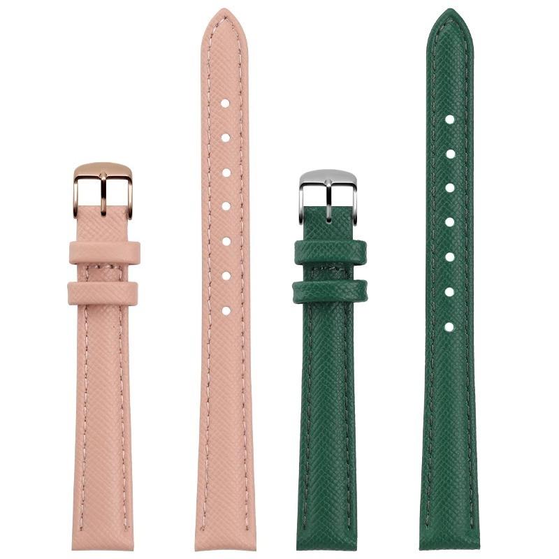 Cowhide Strap women for Fiyta DW Fossil Casio Longines calfskin 10mm 12mm 14mm 16mm 18mm watch strap bracelet Black Green Red