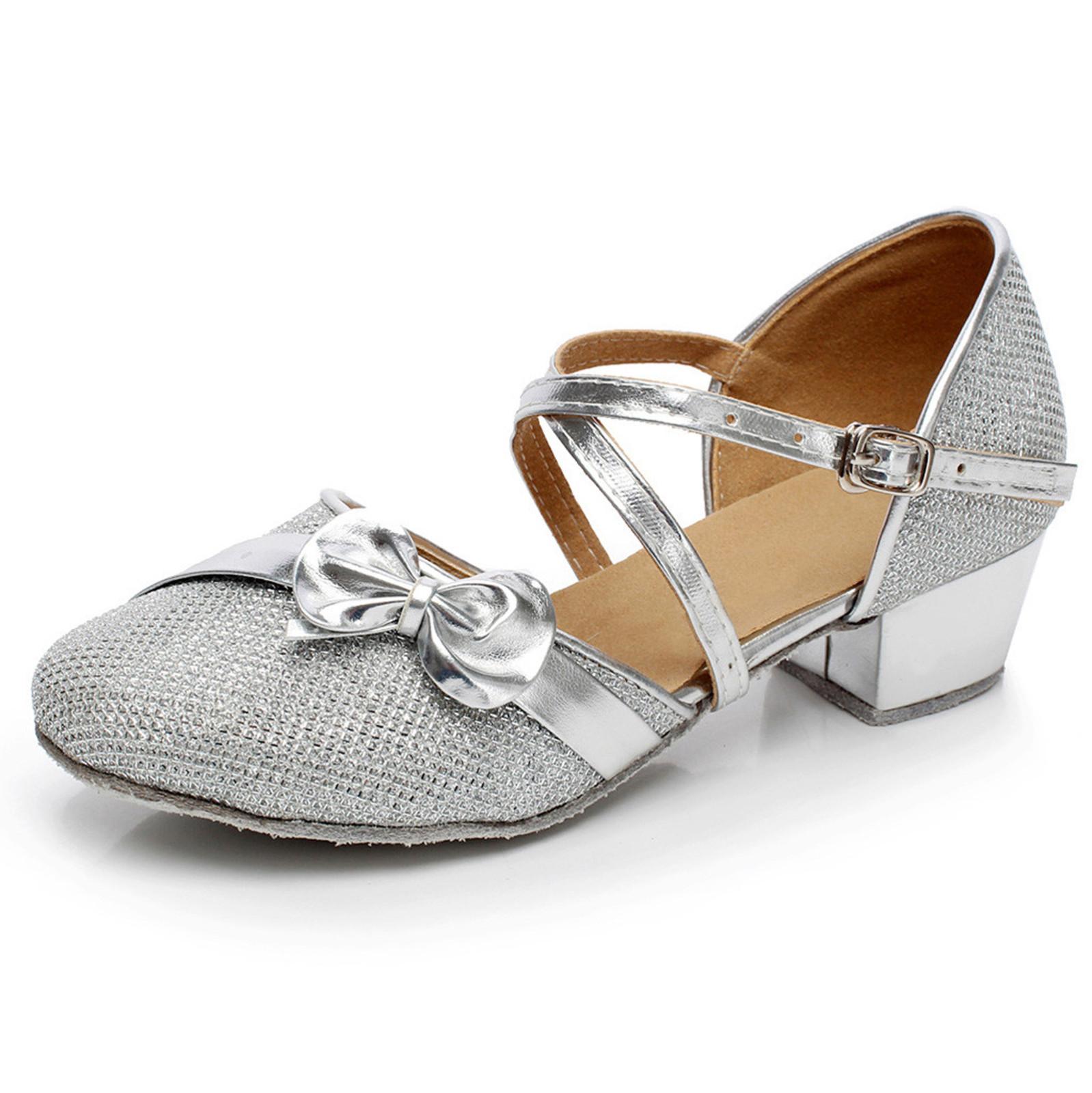 

Туфли принцессы для одной вечеринки для маленьких девочек, бальных танцев, танго, латинской обуви 28 серебряный