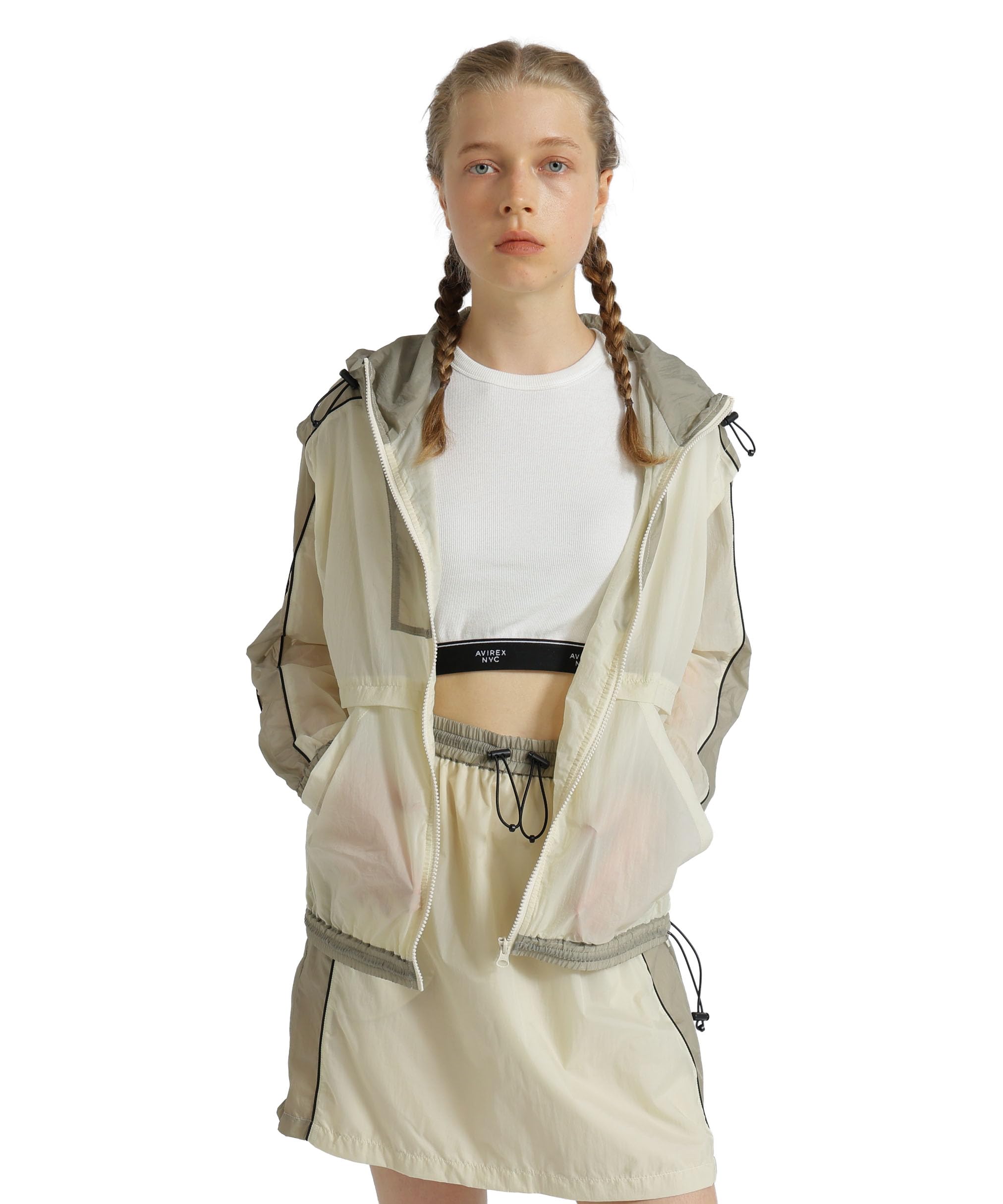 

AVIREX Худи с прозрачной цветовой схемой, размер F, куртка, женская, 362, слоновая кость, 783-5252602