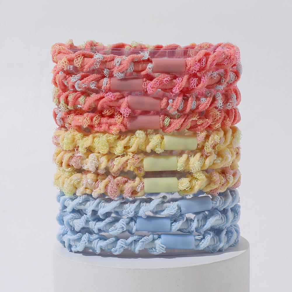 Velvet Mixed Color Braided Hair Ties: High Elasticity Hair Scrunchies for Stylish Buns and Commute-Friendly Accessories