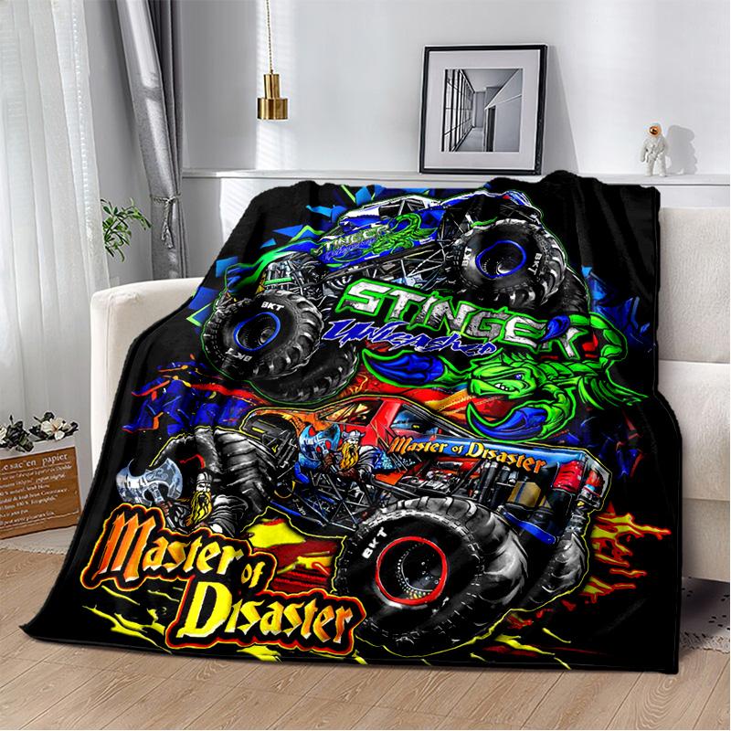 M-Monster Jam Grave Digger Truck Sofa Blanket Lightweight Warm Insulation Blanket Bed Office Car Knee padsThrow Blanket