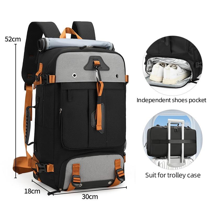 Large-capacity Backpack Men's Outdoor Expandable Multi-compartment Travel Boarding Backpack Travel Large Luggage Bag