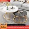 Simple Modern Light Luxury Coffee Table - Small Round Side Table for Living Room or Bedroom