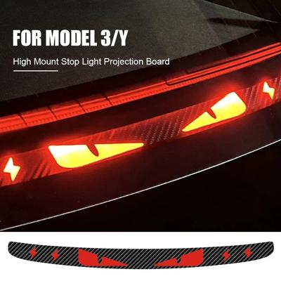 For Tesla Model 3 Highland Car High Mounted Taillight Brake Lamp Car Brake Projection Board PVC Tail Light Emblem Stickers Amagi