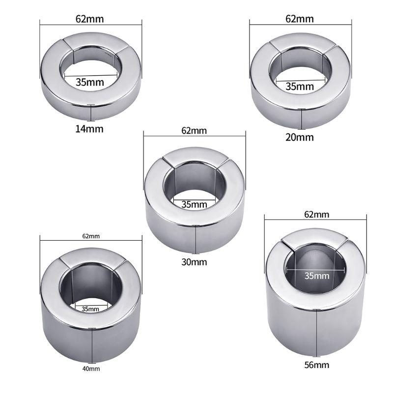 Sex Toys Metal Stretcher Scrotum Pendant Restraint Ring Weight Penis Bondage Scrotum Magmetic Lock Traning Ring for Men Cock Ring Sexy