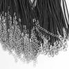 AAGWW 2mm*45cm 100pcs Leather Necklace Cords for DIY Handmade Necklaces with Lobster Buckles (Design: 2mm Thickness, Black, Total of 100)