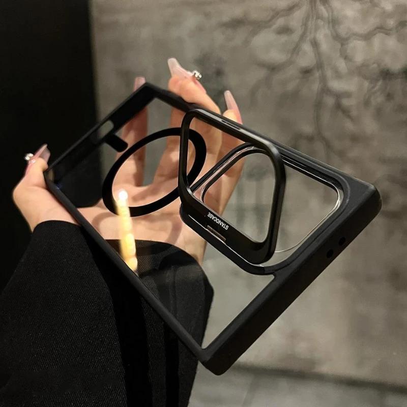 Magsafe Magnetic Wirelesss Charge Case For Samsung Galaxy S25 S24 S23 S22 Ultra S23 FE Plus Camera Protector Holder Clear Cover