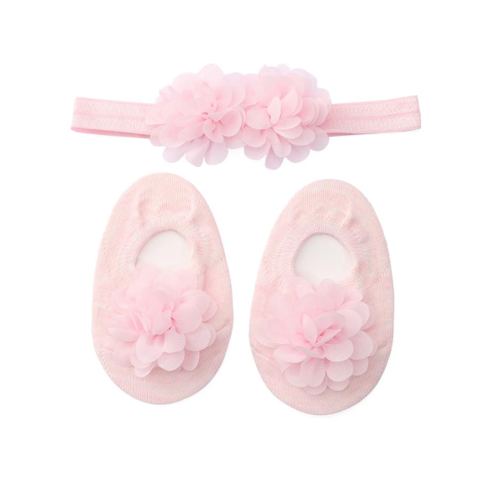 Socks + Headband Set Baby Princess Flower Socks 0-12M Toddler Cute Socks 0-24 Months
