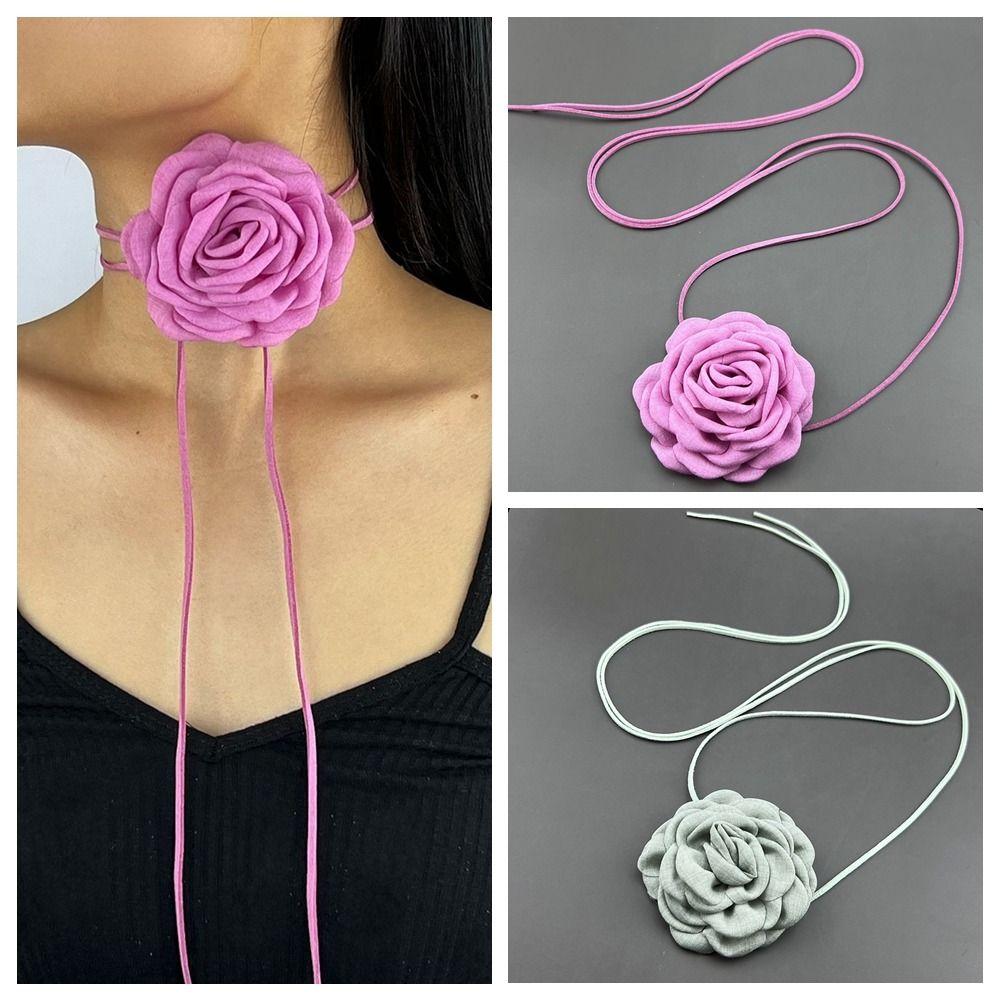 

Trendy Camellia Clavicle Chain Exaggerated Flower Clavicle Chain Necklace Women Style 5
