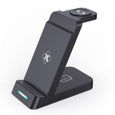 3-in-1-Schnellladestation mit kabelloser Ladefunktion, Qi-zertifiziert, 15 W, für iPhone 16–8, Watch 10–5, Airpods Pro 43, Android