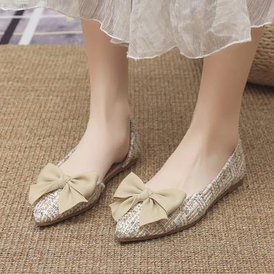 Women Flats with Silk Bow High Quality Girl's Flats Summer Spring Casual Shoes Soft Sole Slip On Mary Jane Shoes