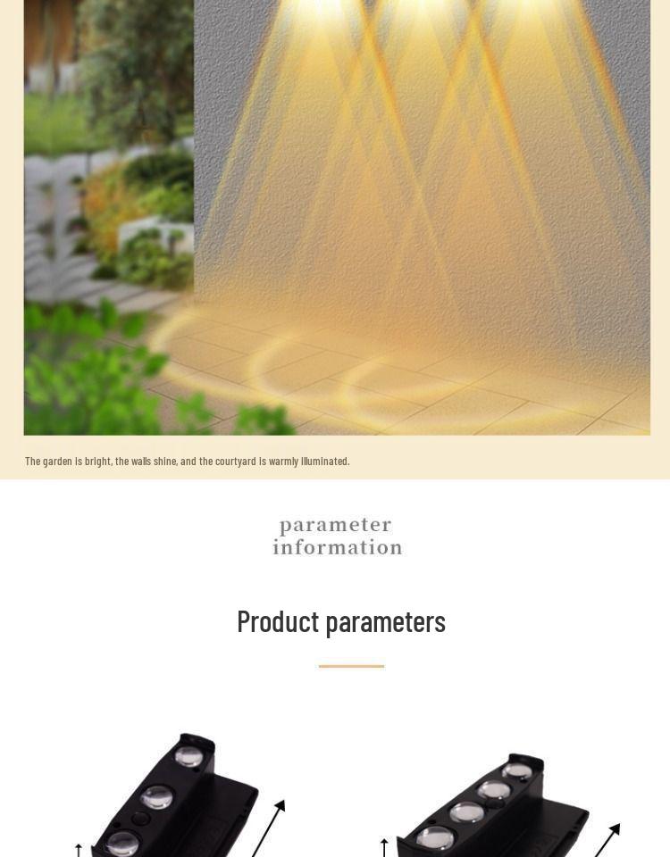 Waterproof Solar Wall Light - Outdoor Courtyard & Garden Decorative Spotlight