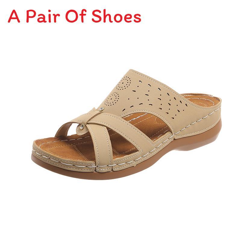 Casual Open Toe Platform Slides For Women With Pu Upper And Rubber Sole For Autumn Wear