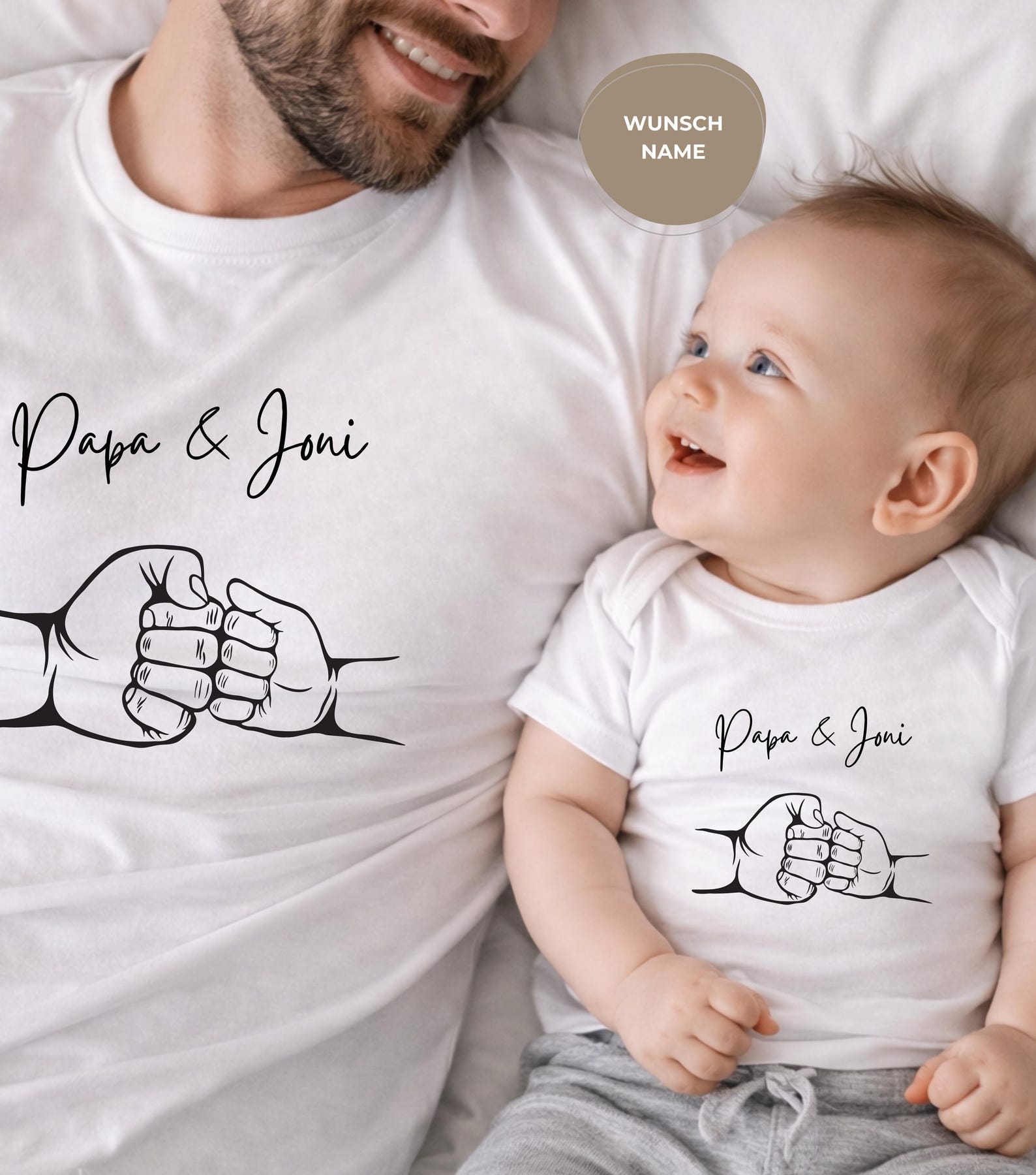 Personalized matching T-shirt - Dad and child matching outfit - Personalization with names - Gift for Dad - Dad and Me 3XL