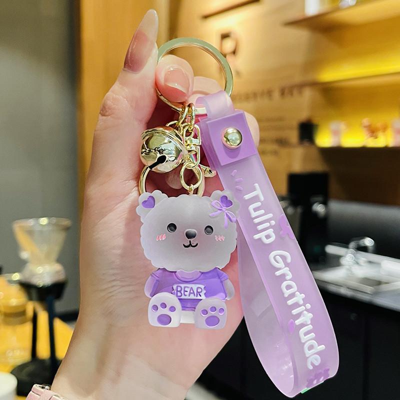 

Adorable Jelly Resin Bear Keychain Unique Cartoon Figurine For Gifts And More Purple Jelly Bear